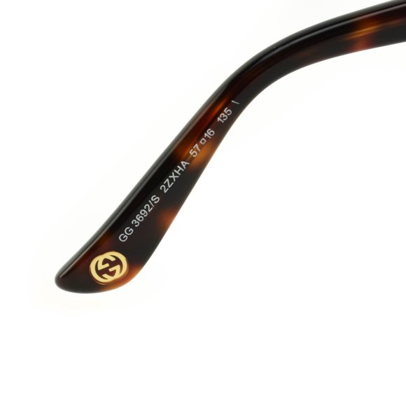 GUCCI Tortoise & Gold-Plated GG Sunglasses (mv) - Picture 10 of 11